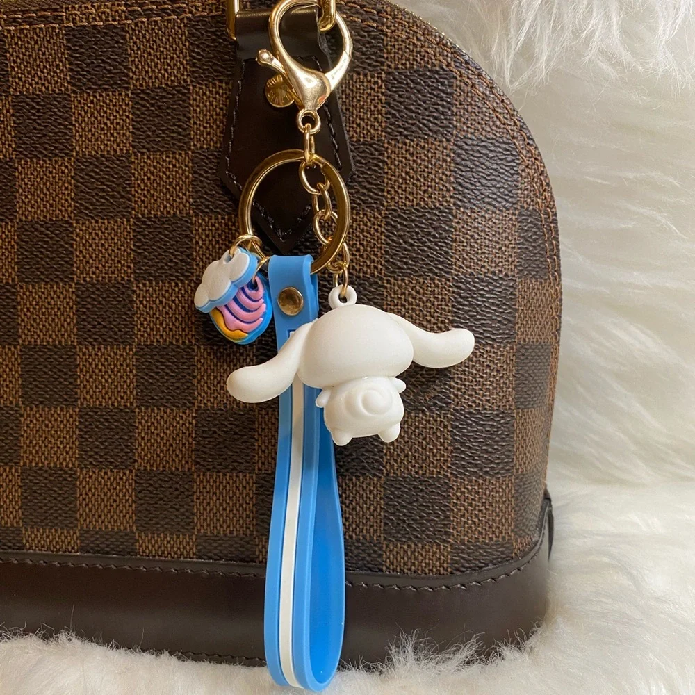cinnamoroll keychain bag charm key ring with strap